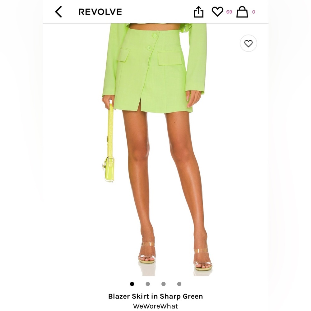 NEW WITH TAGS — WeWoreWhat — Blazer Skirt — Sharp Green — XS — HAS MATCHING TOP